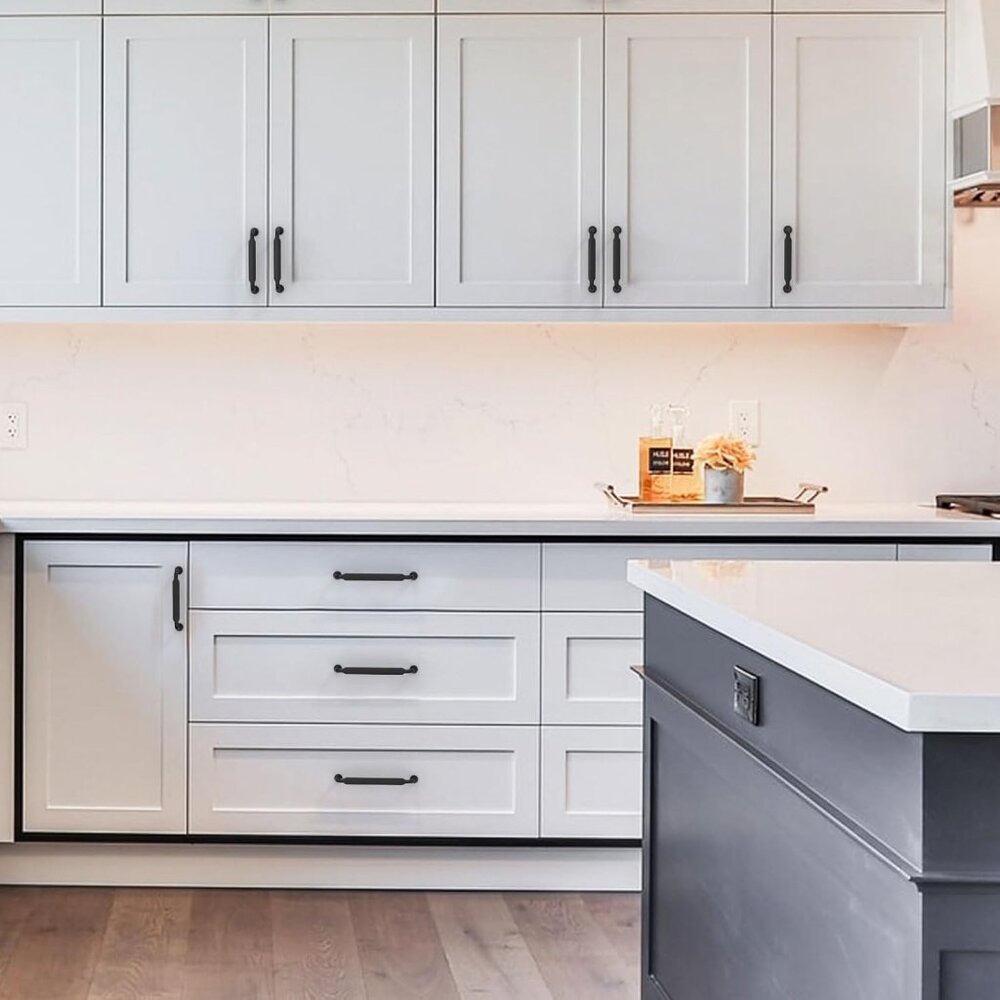 Amerdeco 15 Pack Matte Black Cabinet Pulls 3-3/4 Inch(96mm)